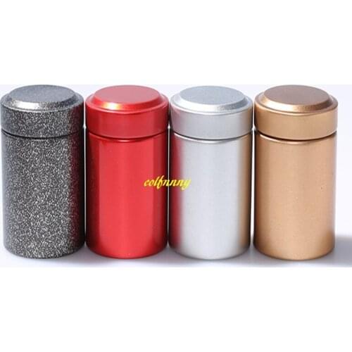100pcs/lot 5.5*3.7cm Tinplate Mini Teabox Travel Outdoor Sealed Jar Cans tea box Tin storage boxes