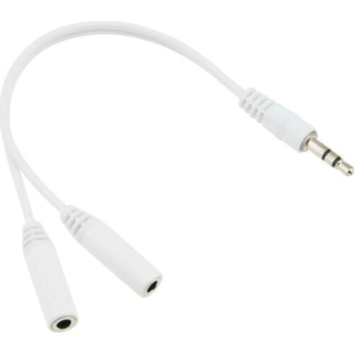 1000pcs 3.5mm Male to 2 Female Aux Cable For Laptop Headphone Combo Extension Cord Audio Cable Adapter A Two-point Splitter