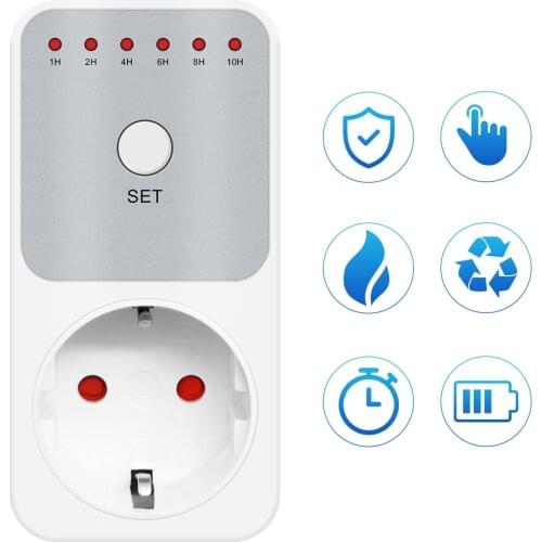 10Hr Countdown Timer Socket Intelligent Time Setting Control Socket Kitchen Electricity Power Metering Socket with 8 Spec Pulg
