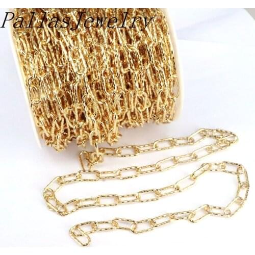 3 Meters Metal Gold Oval Link Cable Chains Flat Wire Chain Fit for DIY Jewelry Making Supplies