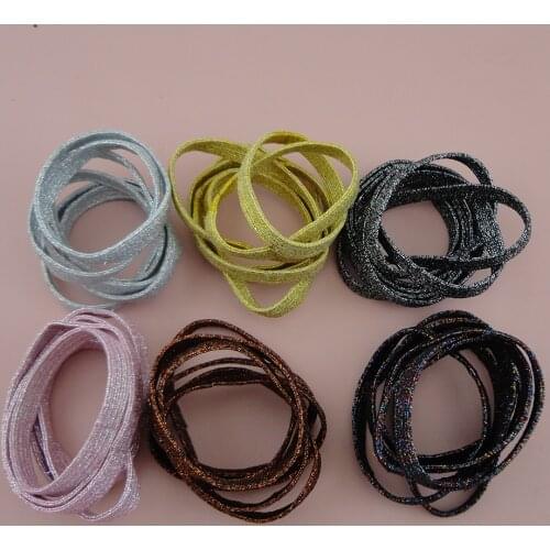 30PCS 8mm Multi Colors Glitter Wide flat Elastic Ponytail holders Hair bands,bling bling hair ties DIY hair accessories