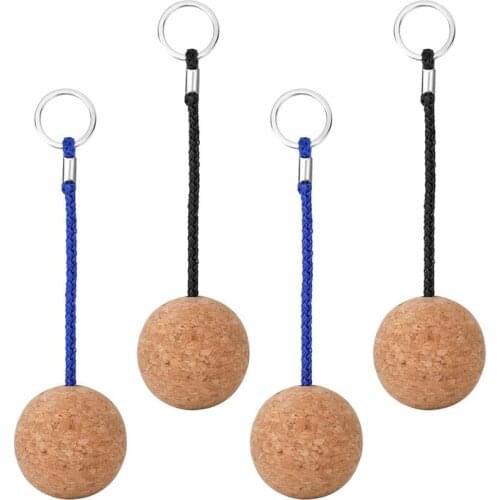4Pcs Floating Cork Ball Keyrings,50mm Key Float Water Sport Accessories for Surfing Swimming Diving Fishing Sailing Boat