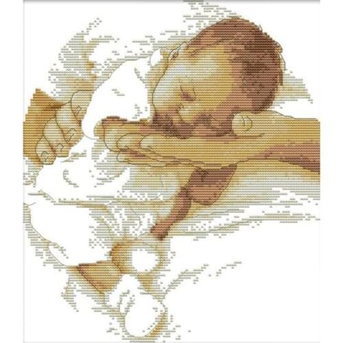 5D Diy Diamond Embroidery Cross Stitch Sleeping baby in hands Full Square Diamond Mosaic Needlework Diamond Painting sweet home