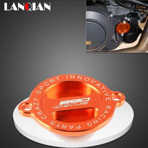 890 Adventure Motorcycle Accessories protector Orange Cover Engine Oil Filter Cover Cap For 390 790 890 ADV 2019 2020 2021