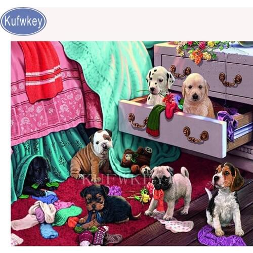 Diamond painting,animal diamond embroidery,diamond mosaic,dog play.full square,cross stitch,5d,diy,hobby,diamonds with printed