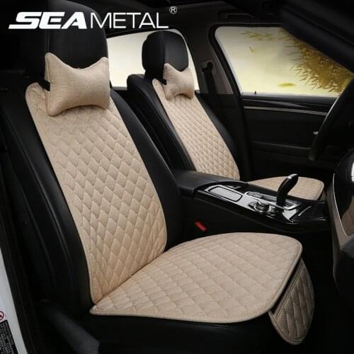 Automobiles Seat Covers Flax Car Seat Cushion Mats Interior Auto Seat Chair Protector 5 Seats Vehicle Seat Cover Goods Accessori