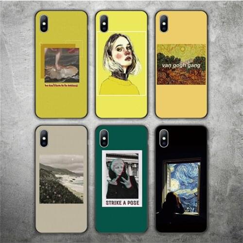 Abstract Van Gogh Art Painting Funny Mona Lisa Case For iPhone 11 Pro XS Max 6 6S Plus 7 8 Plus XR 5S SE 2020 Shockproof Covers