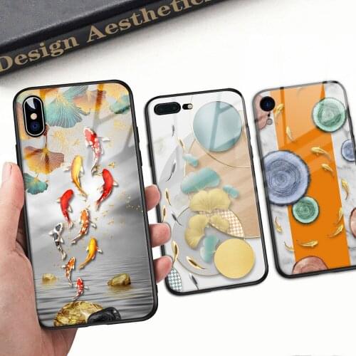 Goldfish Phone Case For iphone 12 Pro Max Phone Cover Case Tempered Glass For iphone 11 12 Pro Max X XR XS Max 8 7 6 6s