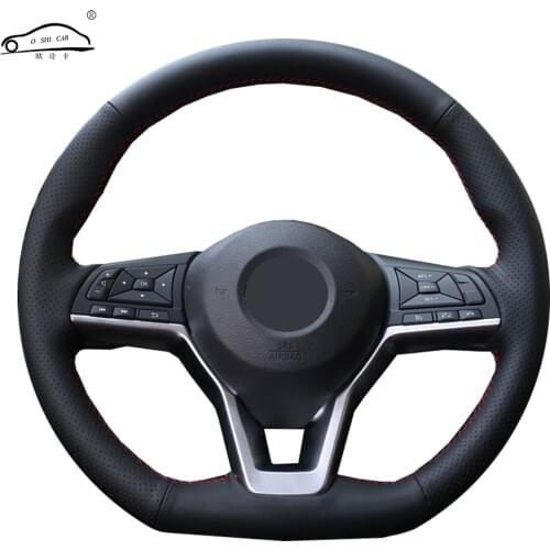 Steering wheel cover for Nissan X-Trail 2017-2019 Qashqai 2018 Rogue (Sport) 2017-2019 Soft Fiber leather Steering wheel cover