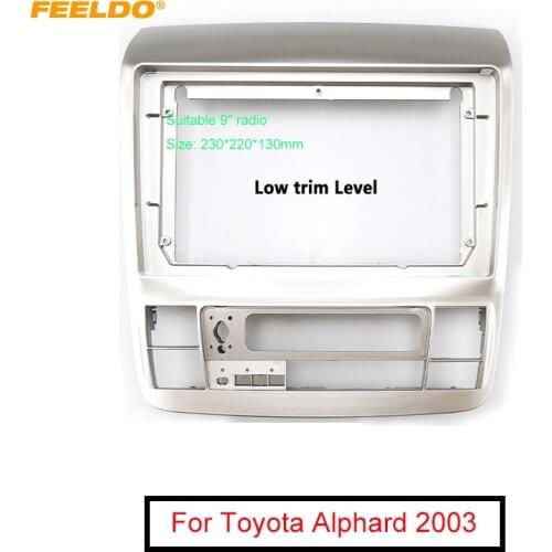 FEELDO Car Stereo 9 Inch Big Screen Fascia Frame Adapter For Toyota Alphard (RHD) 2Din Dash Audio Fitting Panel Frame Kit