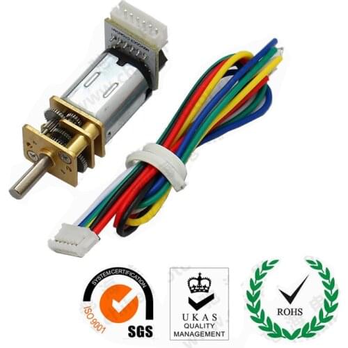 GM12-N20 DC Geared Motor / Coded Disk Magnetic Hall Encoder Speed AB Dual Phase