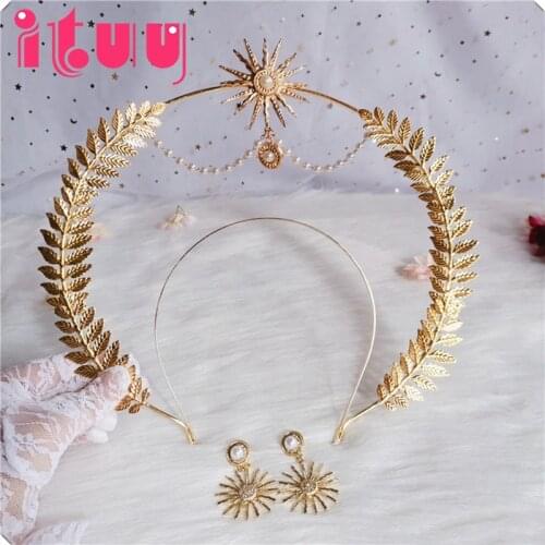 Handmade KC Headwear Sweet Lolita Retro Deity Gorgeous Headdress Sun Apollo Halo Church Angel Hanfu Of Hair Accessories