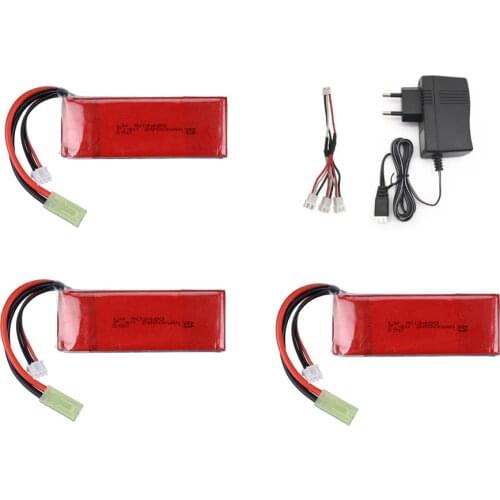 7.4v Lipo Battery For Feilun FT009 RC Boat Spare Parts 2S 7.4V 2800mah 25C RC Toys Battery Charger Set