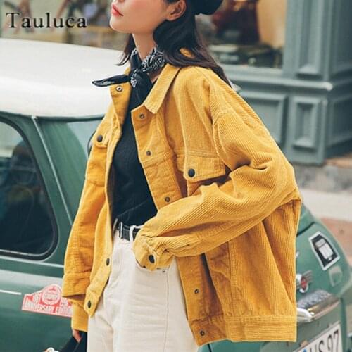 Fashion Korean Autumn Winter Corduroy Women Shirt Coat Jacket Casual Loose Long Sleeve Trendy Clothes Tops Outwear Solid Color