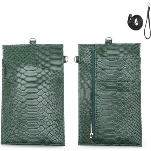 Fashion INS Business Credit Slim Women Credit ID Card Holder Phone Purse Holder Pouch Ostrich Leather Card Wallets