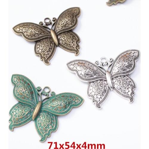 2 pieces of zinc alloy charm ancient bronze butterfly pendant suitable for bracelet necklace jewelry accessories found 8142