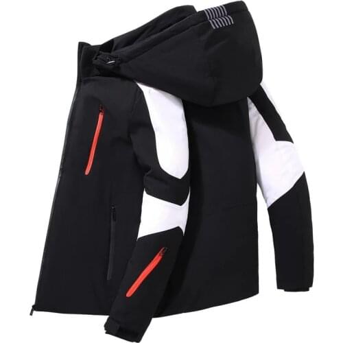 Down Parka Jacket Men Winter Thick Warm White Duck Down Jackets Hooded Windbreaker Parkas Camping Hiking Hunting Sport Jackets