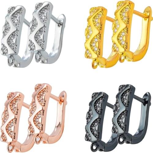 Peixin High Quality Zircon Womens Earrings Hook Accessories Charm Hypoallergenic Brass Jewelry DIY Jewelry Making Supplies