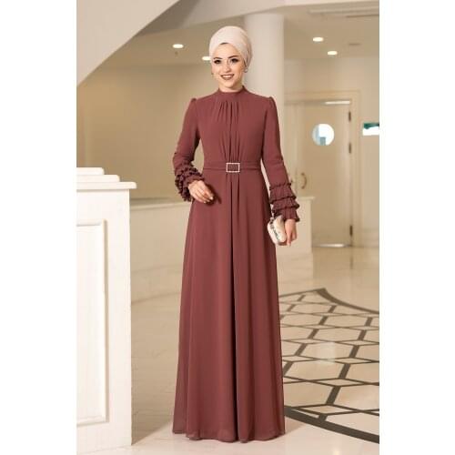Abayas For Women Eid Dress Muslim Women Flat Summer Elegant Dubai Abaya Turkey Modest Islamic Clothing Metal Belt for Invitation