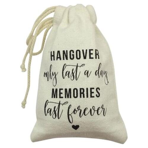 Custom memories last Bachelorette Hangover bridal shower recovery Survival Kit wedding favor gift bags party Candy pouches