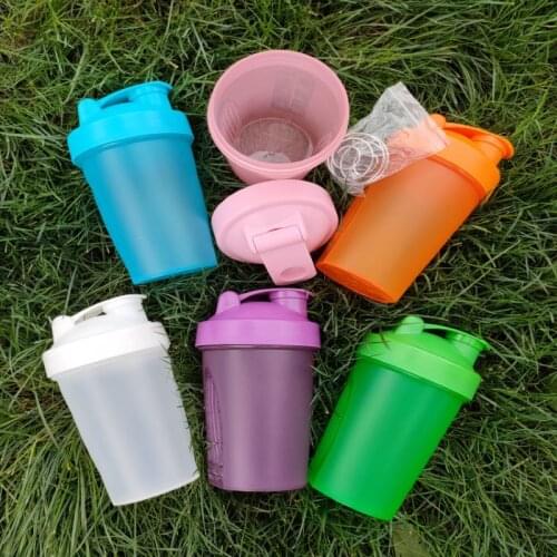 400ML 4 Color Hand Shaker Milk Shake Cup Spring Stirring Ball Water Bottle Kettle Milk Shake Cup Handle Strap Ball Sports Bottle