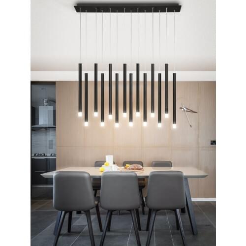 Black LED Chandelier Modern Office Dining Room Kitchen Bar Chandelier 30/42W hanging lights Fixture 90-260V