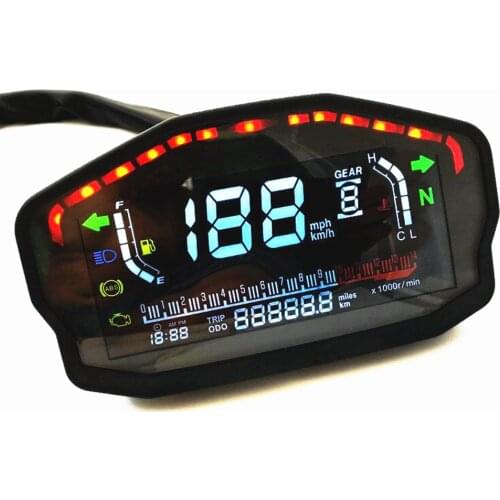Universal Motorcycle Dashboard Modified Color Digital Speedometer adjustable Speed Water Temperature LCD Oil Gauge 2,4 Cylinder