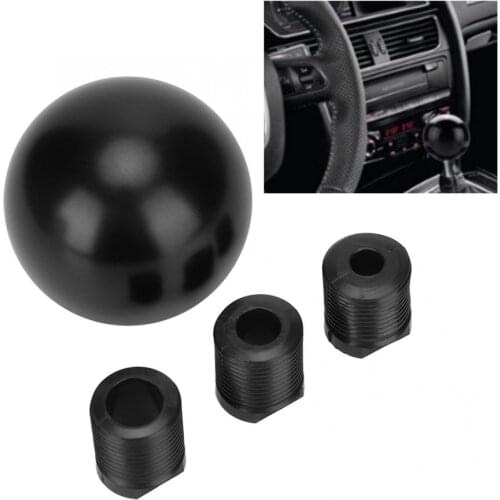 YOMI Universal Car Gear Shifter Lever Round Ball Shape Aluminium Shift Knob Adapter Kit Black