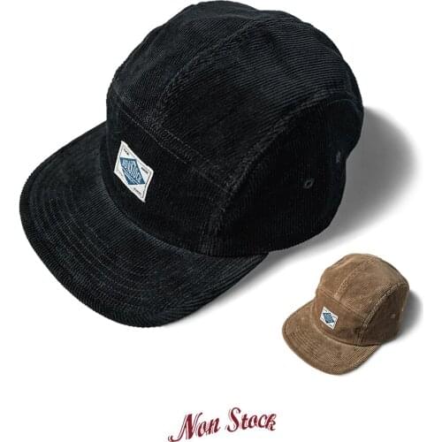 Non Stock 12.5 oz. Corduroy Men’s 5 Panel Cap Spring Autumn Classic Baseball Adjustable Hat