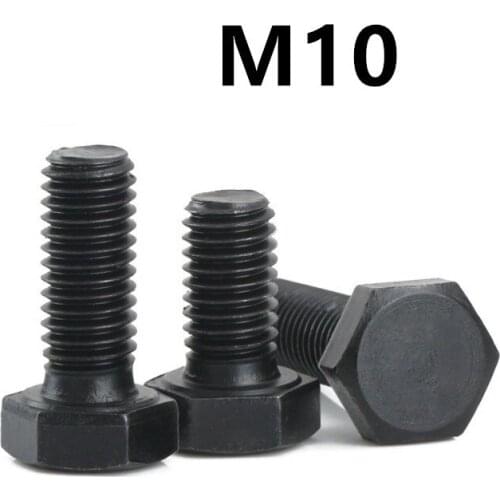 10PCS M10x16/20/25/30/35/70mm GB5783 DIN933 Black 304 Stainless steel Outer Hexagon Hex Socket Head Cap Screw Bolt Metric Thread