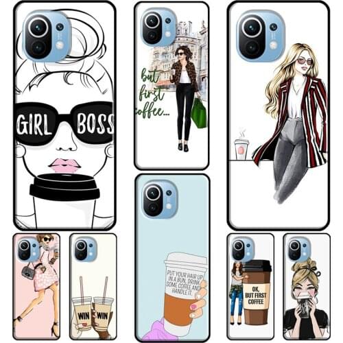 Princess Female boss coffee For Xiaomi Mi 11 Ultra 9T 10T Pro Note 10 Lite Case For POCO X3 Pro M3 F2 F3 Phone Cover