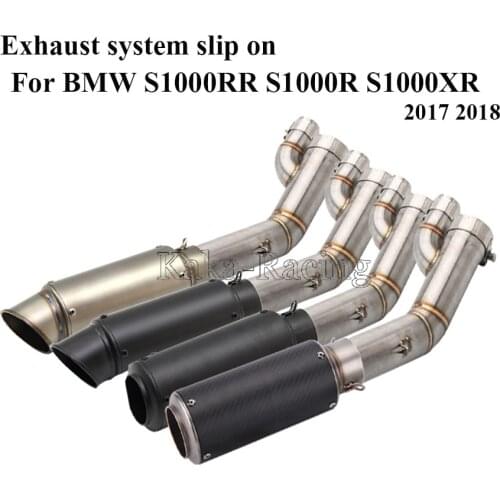 For BMW S1000RR S1000R 2018 2017 Motorcycle Exhaust Muffler Pipe slip on System carbon fiber Escape moro + middle Link Pipe
