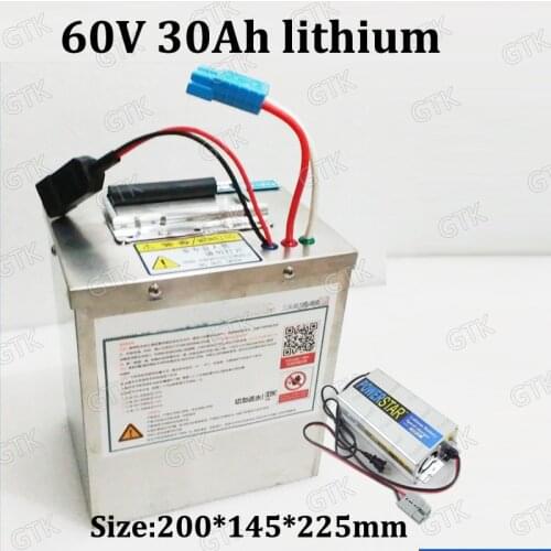 GTK 60v 30ah Lithium battery replace lead acid battery 60v 30ah li ion with 50A BMS for 3000w scooter go cart tricycle Golf Club