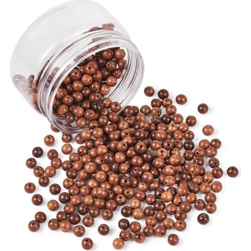 1Box 6mm 8mm Sienna Round Scentedros Wood Beads Undyed Waxed Wooden Loose Bead Handmade for Bracelet Necklace DIY Jewelry Making