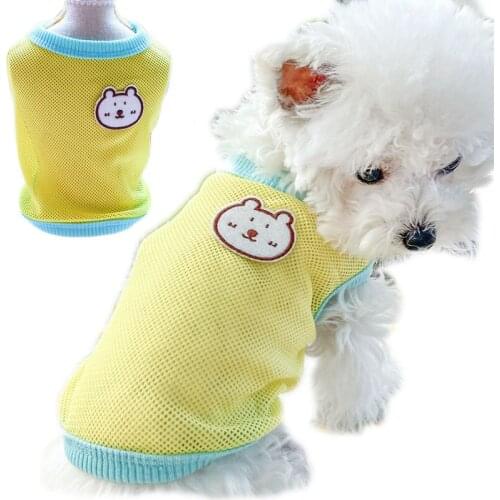 Cool Mesh Dog Clothes Summer Cat Tshirt O-neck Sleeveless Vest Hoodies For Small Medium Dogs Chihuahua Yorkie Tank Top Outfit XL