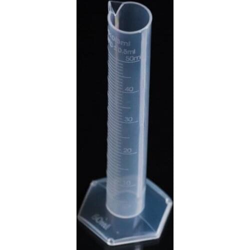 100pcs 50ml Transparent Plastic Measuring Cup Cylinder Trial Liquid Tube Laboratory Test Graduated Jar Tool ZA6552