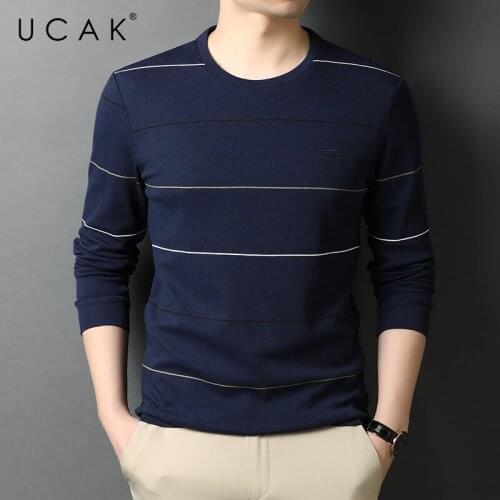 UCAK Brand Classic O-Neck Striped T Shirt Men Clothes Autumn New Arrivals Casual Streetwear Long Sleeve T-Shirts Homme U5740