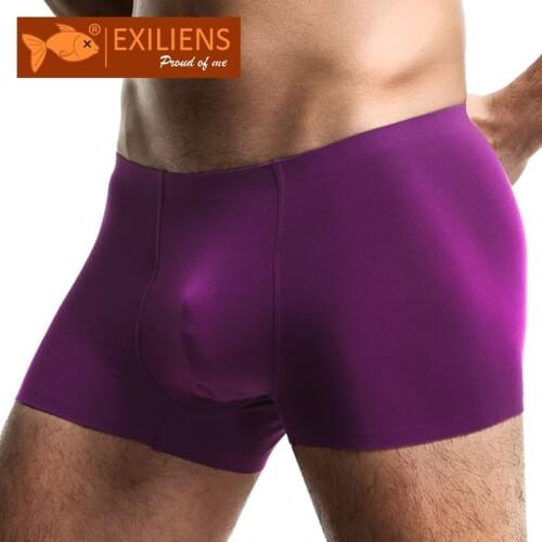 EXILIENS New Men Underwear Boxer Para Hombre Solid Modal Mens Boxers Cuecas Masculina Boxershorts Man Panties Size L-3XL 010701