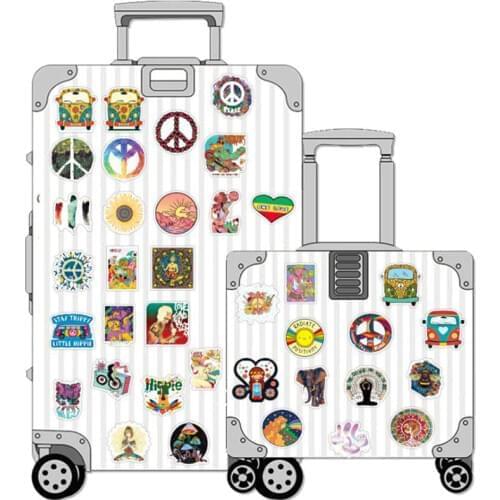 50Pcs/pack Retro Hippies Stickers Love And Peace For Motorcycle Laptop Luggage Skateboards PVC Waterproof Diary Stationery