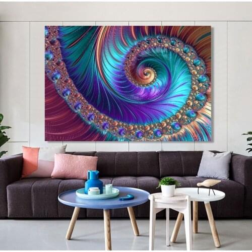 Posters and Prints Wall Art Canvas Painting Creative Abstract Art Fractal Patterns Pictures for Living Room Home Decor No Frame