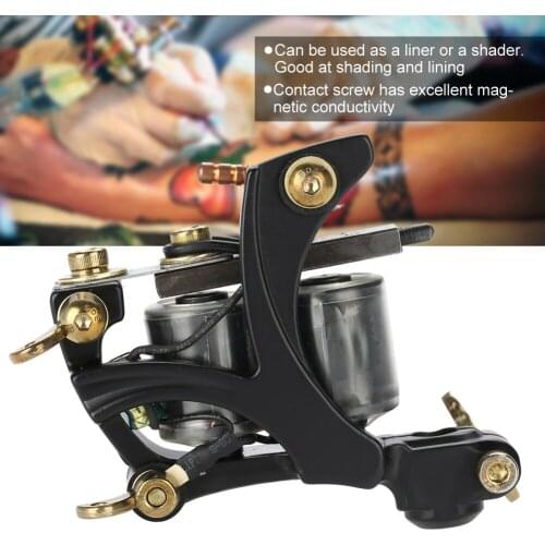 10 Warp Coils Professional Wire Cutting Tattoo Machine Handmade Tattoo Gun Shader Liner Thermal Diffusion Black Tattoo Supplies