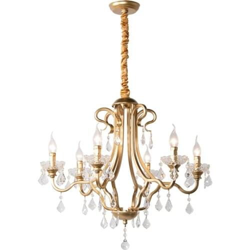 American light luxury crystal chandelier creative simple bedroom living room dining room chandelier