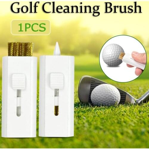 Dual-Use Mini Golf Brush Sports Hand Cleaning Tool Golf Accessory Iron Club Brush With Steel Wire Bristles Cleaner Tool Wholesal
