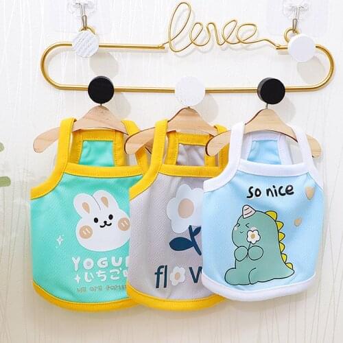 Blue Rabbit Dog Clothes Summer Pet Sling Thin Puppy Clothes Teddy Cat Bottoming Shirt Breathable Dog Sun Protection Clothing