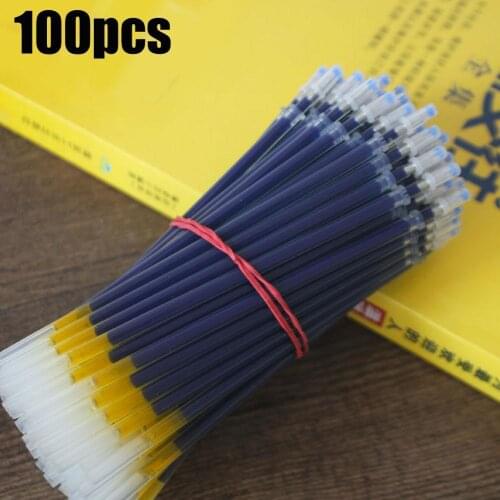 0.5mm 100pcs Gel Pen Refill Office Signature Rods Red Writing School Ink Black Blue Handles Supplies Stationery Needle Offi Q2C9