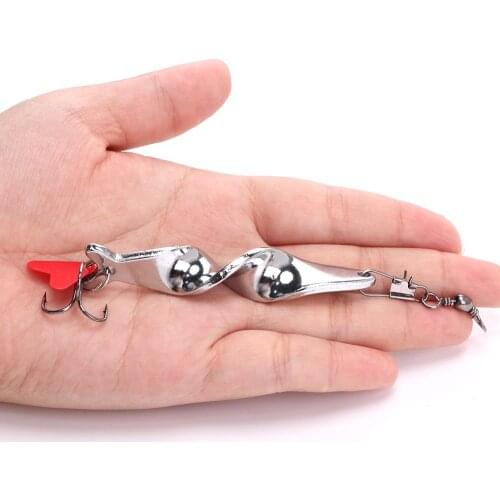 TREHOOK 14g 21g Rotating Spinner Spoon Bait Fishing Lures Trout Spoon Sliver Metal Wobblers pike Fihsing Tackle Treble Hook
