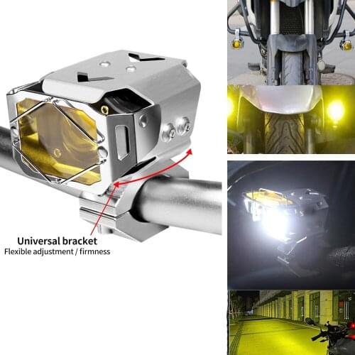 Universal Motorcycle LED Light 12V Auxiliary Lamp Driving headlight DRL Fog Light For BMW R1200RT S1000R F800GT Accessories