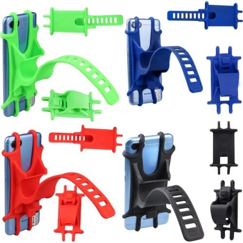 Bike Phone Holder Silicone Adjustable Anti-shock Phone Holder For Smartphone Handlebar Mount Bicycle Accessories