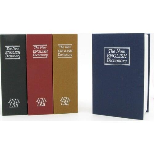 High Quality Black Dictionary Hidden Secret Book Design Valuables Secretive Money Cash Box Security Code Key With Lock Gift