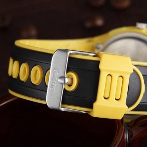 OHSEN AD1309 High Quality Rubber Watch Band black white red blue Yellow